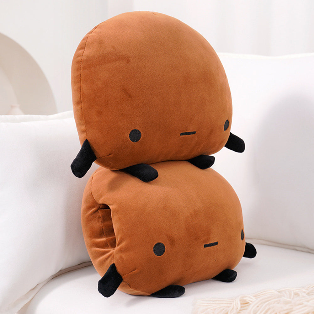Hand Warmer Plush Pillow Toys Cute Potato-shaped Soft Comfortable Sofa Cushion Practical New Years Birthday Gifts For Men Women Dark brown_35cm (with hand warmer)