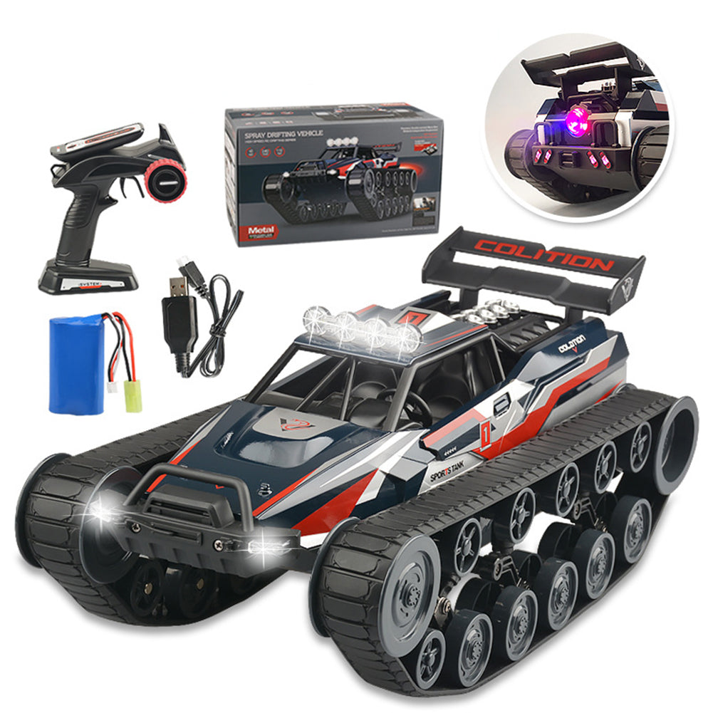 Alloy Four-wheel Drive Spray Remote Control Car 1:12 High-speed Drift Off-road Stunt Track Snow Climbing Car 1200mah 7.4v Battery As shown