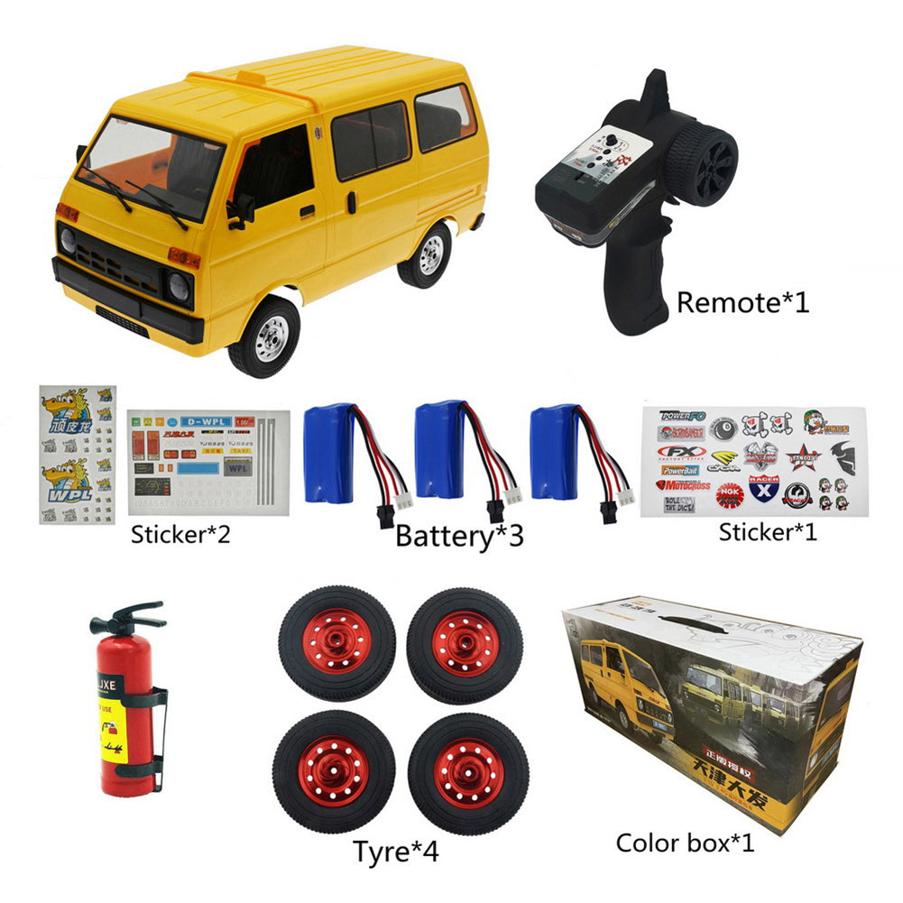 Wpl D42 Van 1:10 Tj110 Drift Remote Control Car With Sticker Metal Tire Large-angle Steering Children Gifts Play Toys For Boys red 3 battery