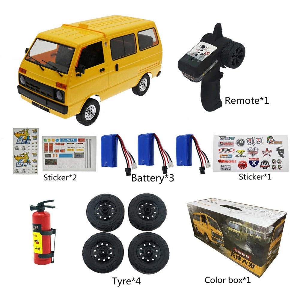 Wpl D42 Van 1:10 Tj110 Drift Remote Control Car With Sticker Metal Tire Large-angle Steering Children Gifts Play Toys For Boys 3 battery