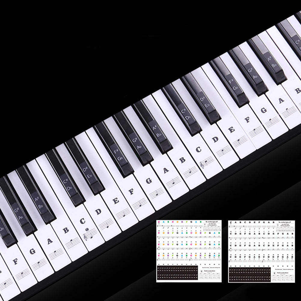 Transparent Piano Keyboard Sticker 88 Keys Electronic Keyboard Piano Sticker Black