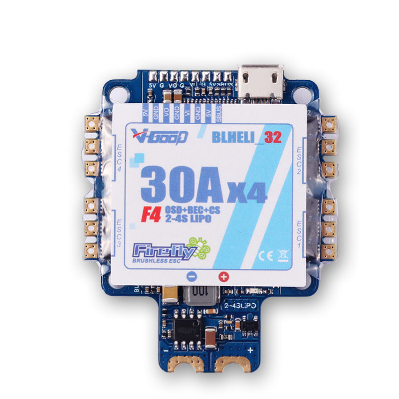 VGOOD F4S 30A BLHELI_32 4in1 ESC 5V BEC w/ F4 Flight Controller AIO OSD Current Sensor for RC Drone ACP005