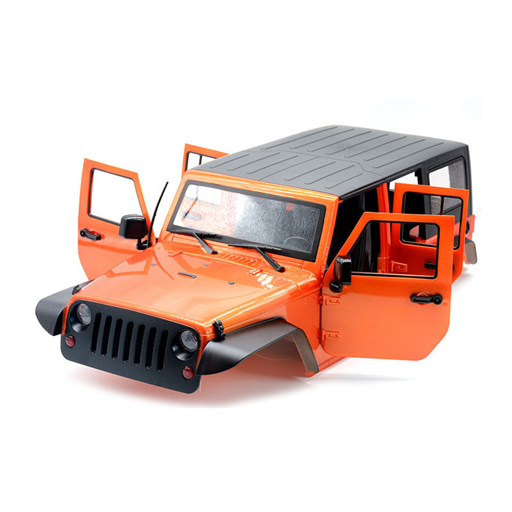 Unassembled 12.3inch 313mm Wheelbase Car Body Shell for 1/10 RC Crawler Axial SCX11 SCX10 90046 90047 Jeep Wrangler Orange