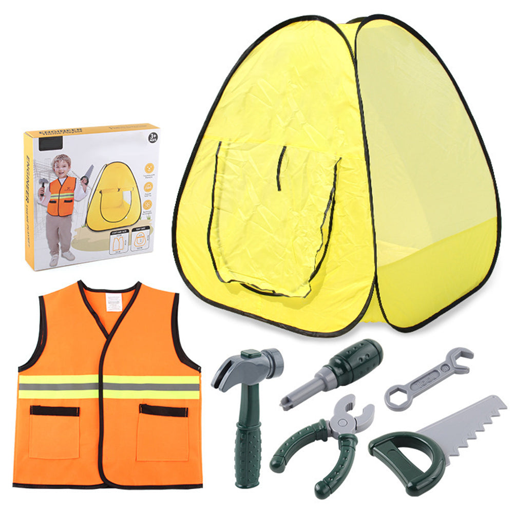 Engineering Tent Set Children Indoor Outdoor Play House Toys Suit