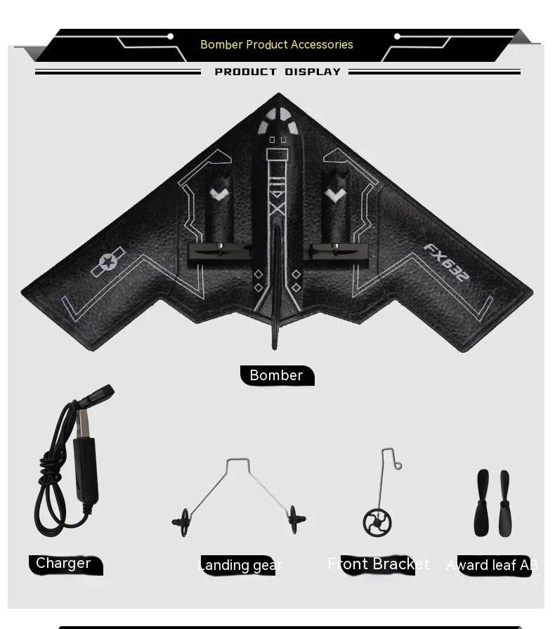 FX632 B2 Ghost Bomber USB Charging Remote Control Aircraft Model Toys FX632