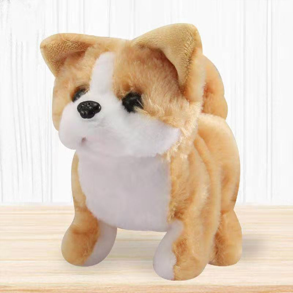 Simulation Plush Dog Electronic Interactive Pet Puppy + Traction Rope Walking Barking Tail Wagging Companion Toys For Kids Shiba Inu