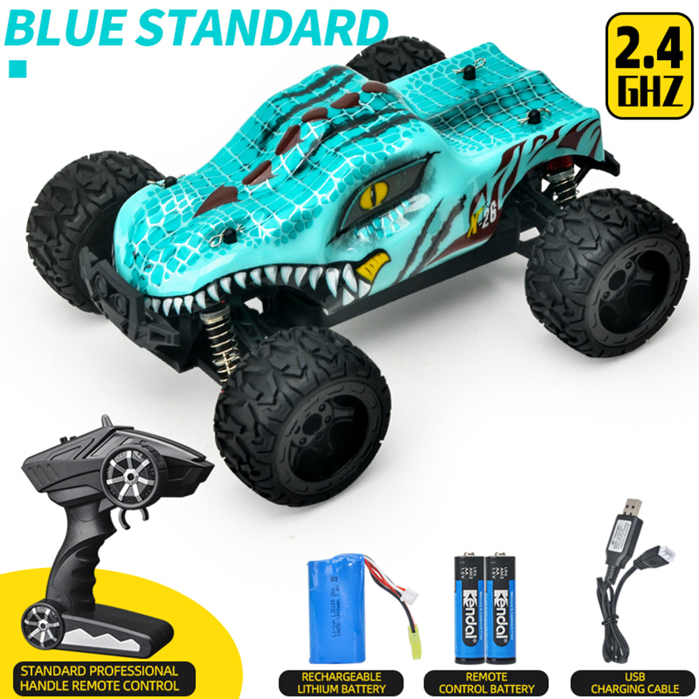866-165 35 Km/h 1:16 High-speed Car Spring Stroke Adjustable Shock Absorber High-torque Steering Gear 390 Motor (with Brush) Remote Control Car Green