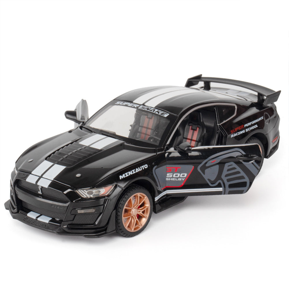 Simulation 1:24 Gt500 Alloy Car Mode Ornaments High Speed Miniature Model With Sound Light Model Electric Toy Car Gift For Kids black