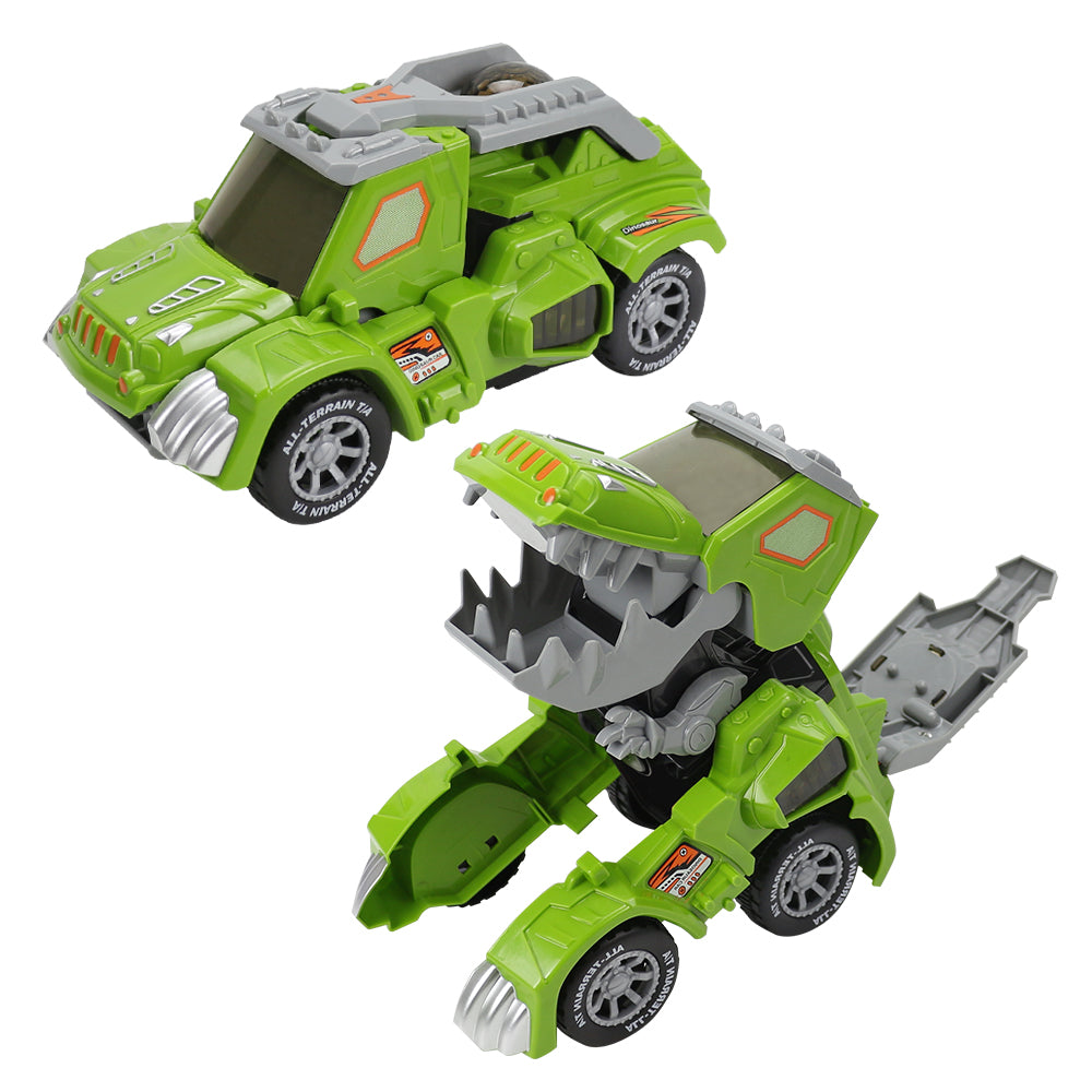 Remote Control Car Deformation Automatic Transform with Light and Music Toy Car for Children Gift green