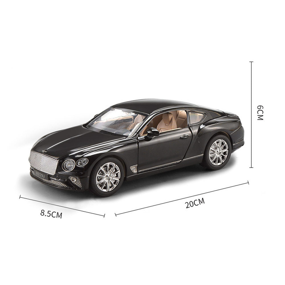 GT Racing Car Model Toys Music Light Pull Back Car for Children Black