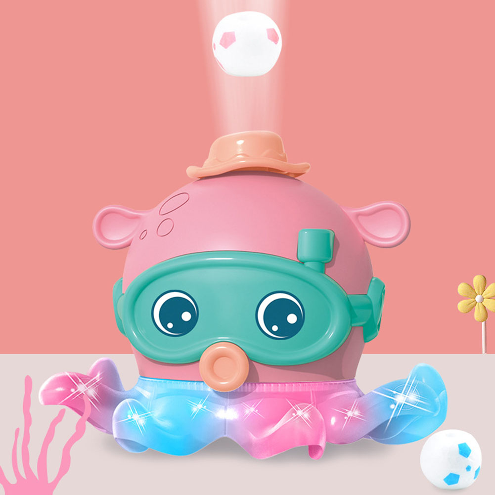 Luminous Octopus Electric Toy With Sound Light Model Suspended Blowing Ball Toy Music Toys Great Gifts For Kids Boys Girls pink