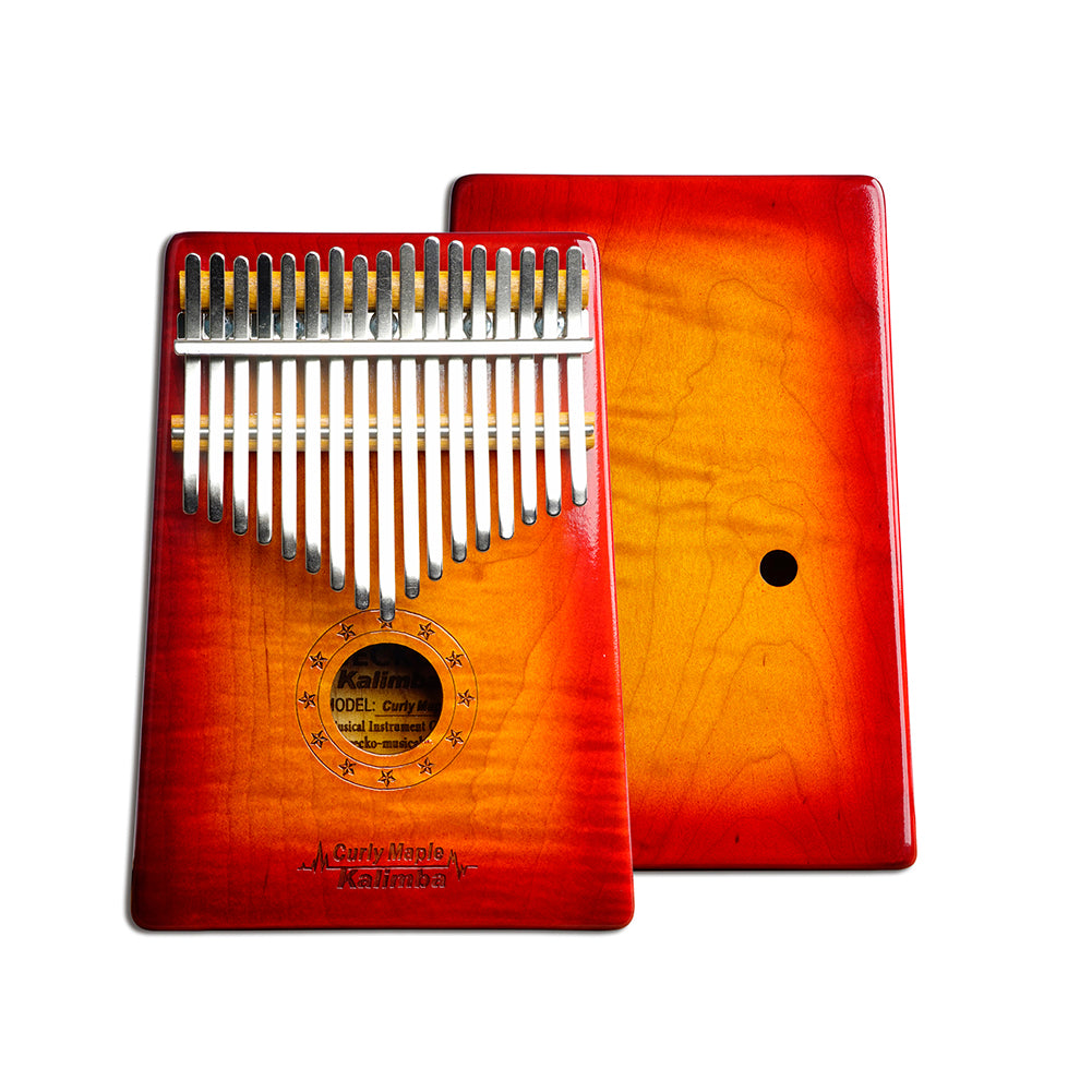 17 Key Wooden Thumb Piano Kalimba in C Music Instrument Toy Gift Portable Sunset color