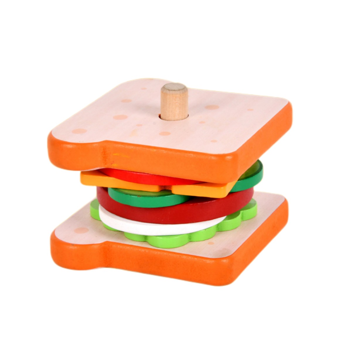 Children Wooden Toys Simulation Hamburger Sandwich Color Shape Matching Board Game Toys For Birthday Gifts sandwich