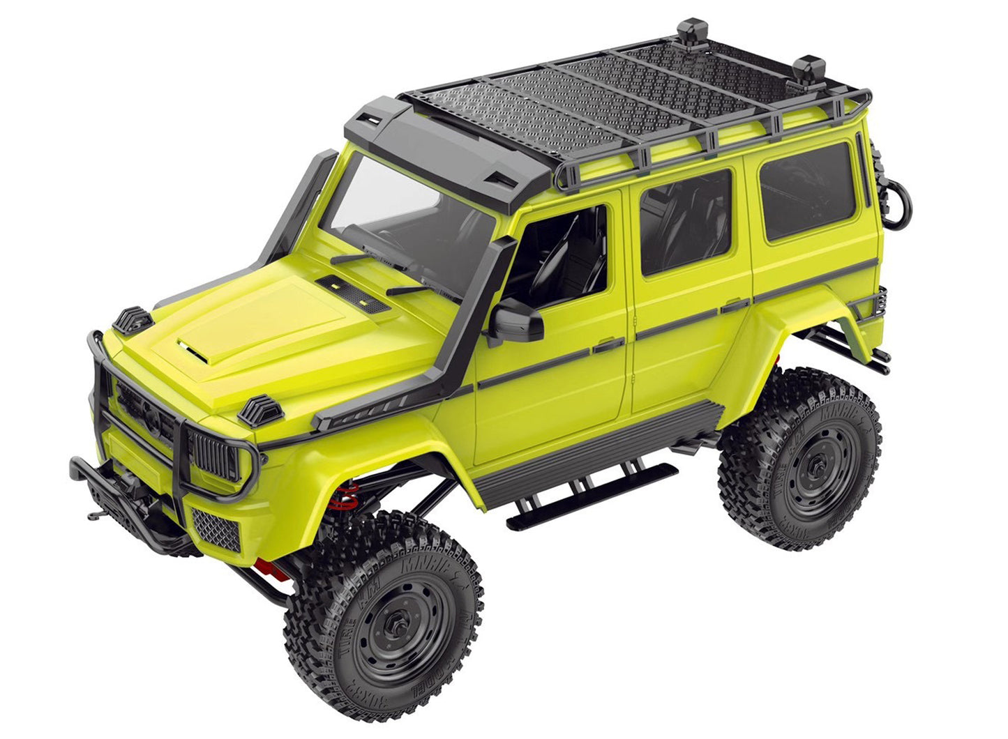 RC Car for Mn86ks 1:12 2.4G Four-wheel Drive Climbing Off-road Vehicle Big G Brabus Kit Toy Assembly Version fluorescent green