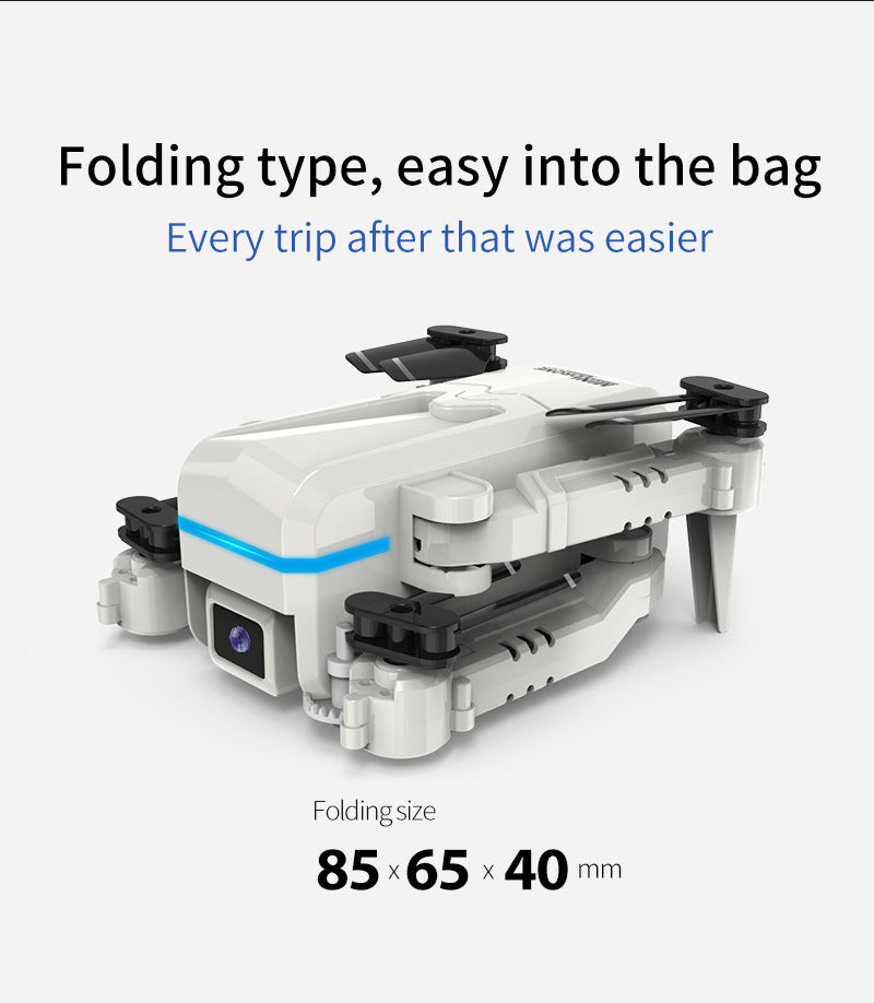 Mini Folding Aircraft Dual-lens Dual-cut Aerial Photography Fixed-height Wifi Remote Control Drone Off-white with 4K-wifi camera
