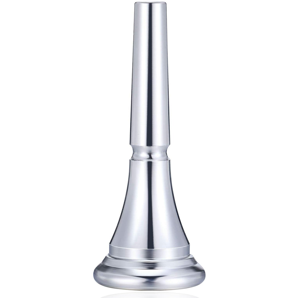 French Horn Mouthpiece Copper Alloy Body Smooth Polished Stylish Plated Music Instrument Spare Part for Musician Beginner Silver_Copper alloy