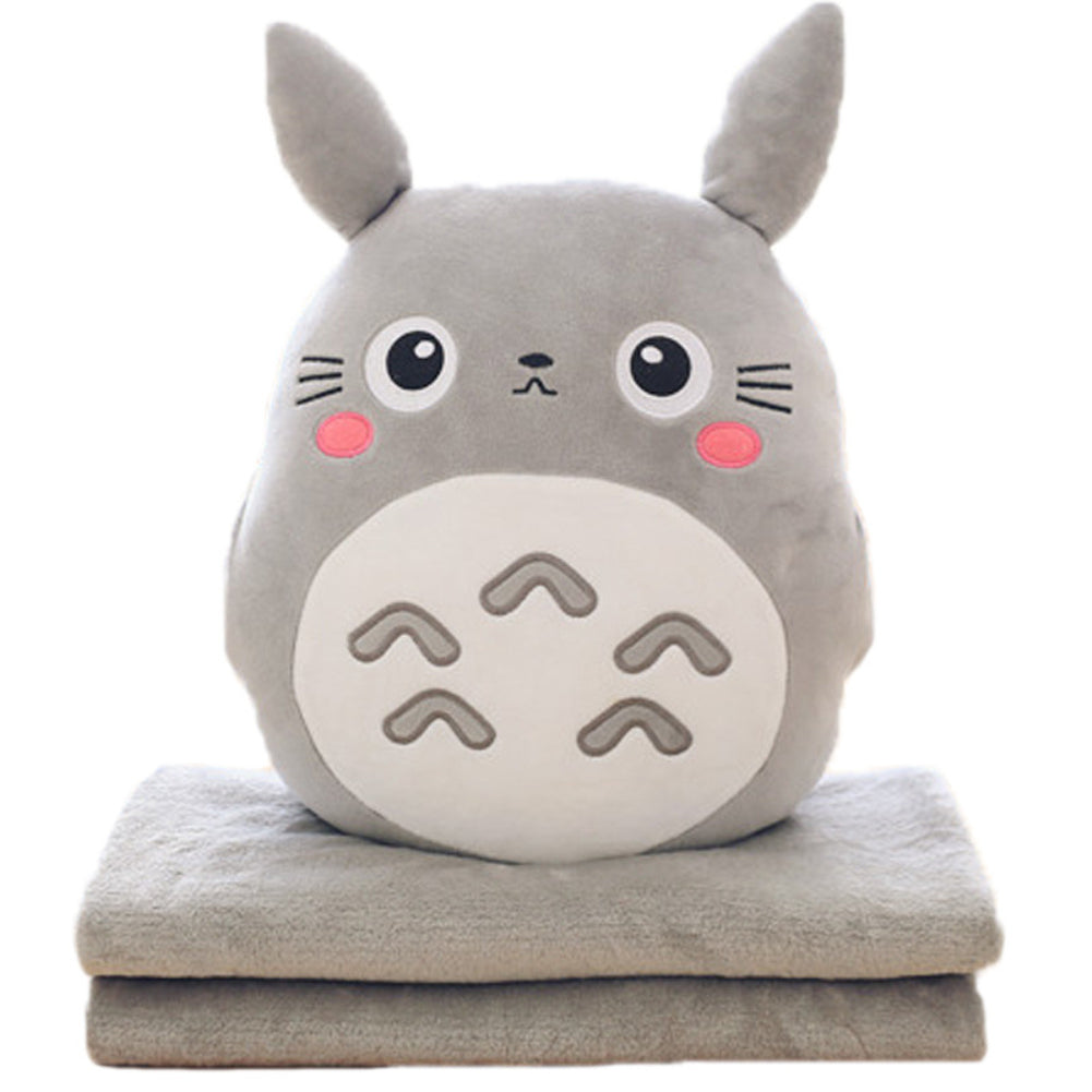 Stuffed Pillow 3 in 1 Multifunction Chinchillas Shape Throw Pillow Blanket Hand Warm Cushion Baby Kids Gift Happy
