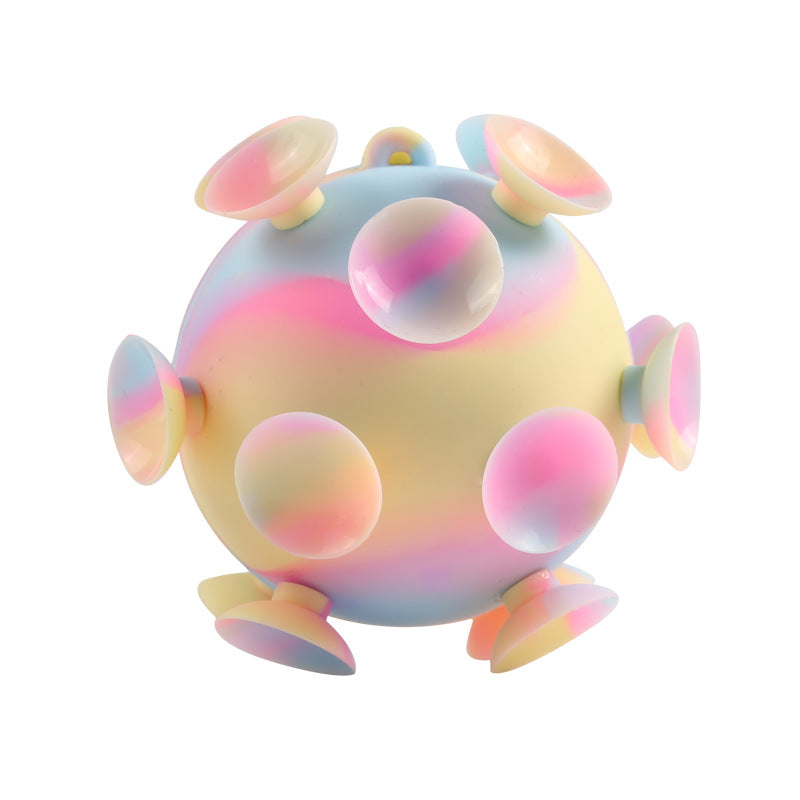 Pop Ball Toys 3d Silicone Suction Cup Ball Decompression Anxiety Relief Toys For Children Birthday Gifts pink colorful