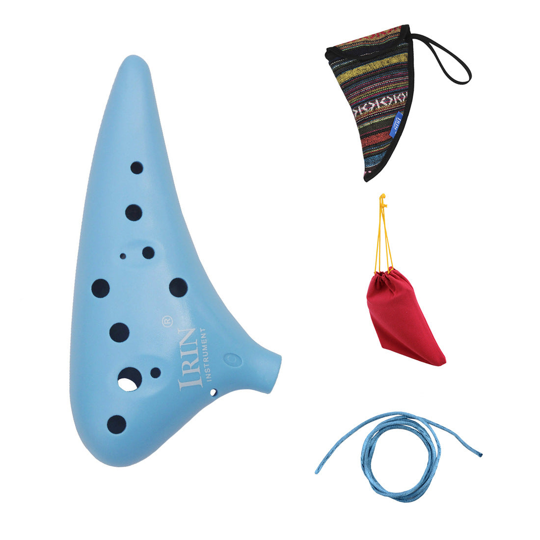12 Holes Plastic Alto C Ocarina Flute for Music Lover and Beginner blue