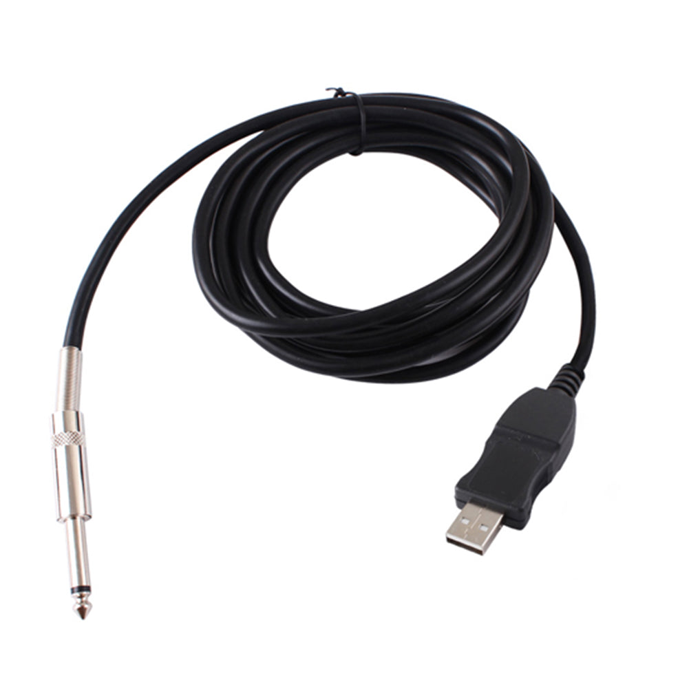 3m USB Interface Male to 6.35mm Electric Guitar Converter Cable Studio Audio Cable Guitar Computer Connector Cord Adapter USB to 6.35/guitar