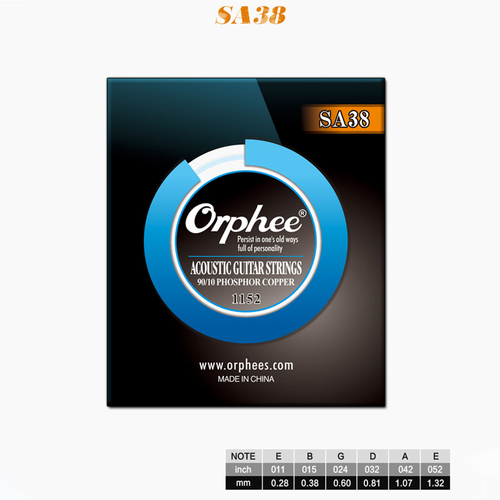 Orphee SA 6 Pcs/set Professional Extra Light Acoustic Guitar Strings Guitar Accessories SA38