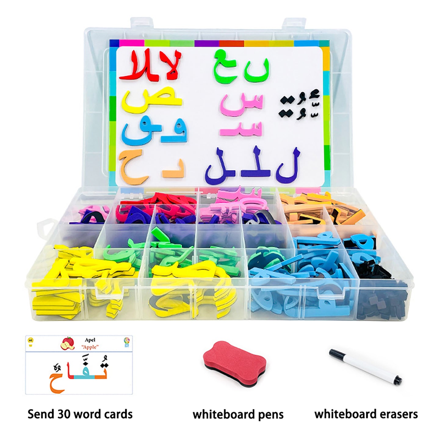 Baby Arabic Alphabet Letters Sticker Word Magnetic Intellectual Toy Preschool Teaching Learning Toys For Children Magnetic Arabic Stickers