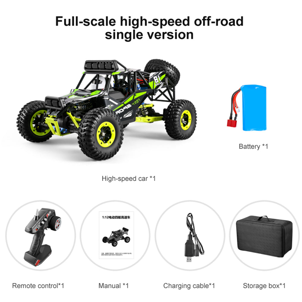 1:12 2026 Climbing Car Toys Four-wheel Independent Shock Absorption Suspension System 2.4g 4wd High Speed Off-road Drift Rc Car Green 1 battery