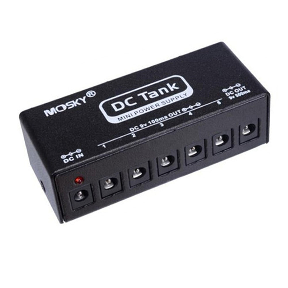 Mosky Mini 9V Guitar Effects Pedal Power Supply for 6 Effect Pedals 6 Outputs black_EU plug