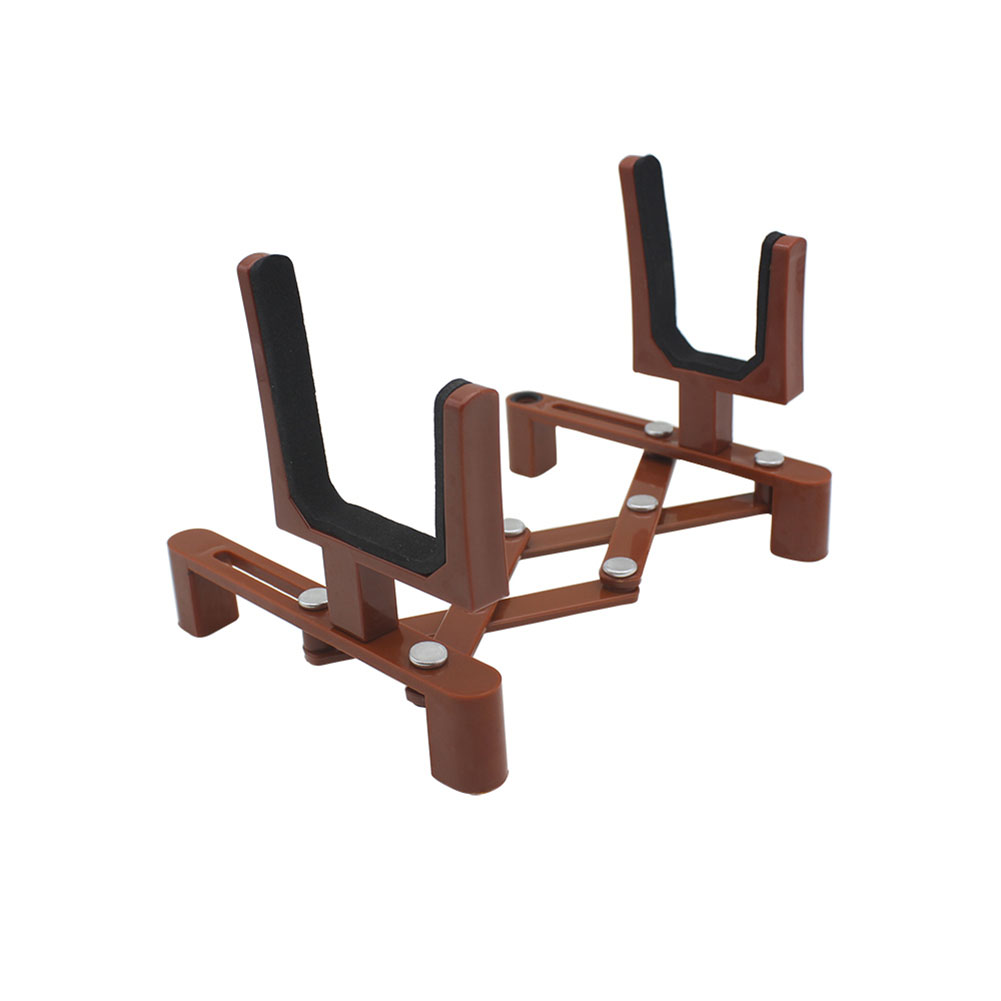 Portable Adjustable Foldable Musical Instrument Stand with Bow Holder for Violin Stand brown