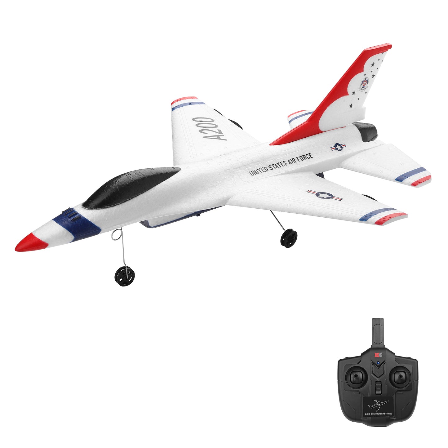 Xk A200 F-16b Rc Airplane Drone 2.4g 2ch 12mins Flight Time Fixed-wing Epp Electric Model Building Rtf Outdoor Toys For Children a200