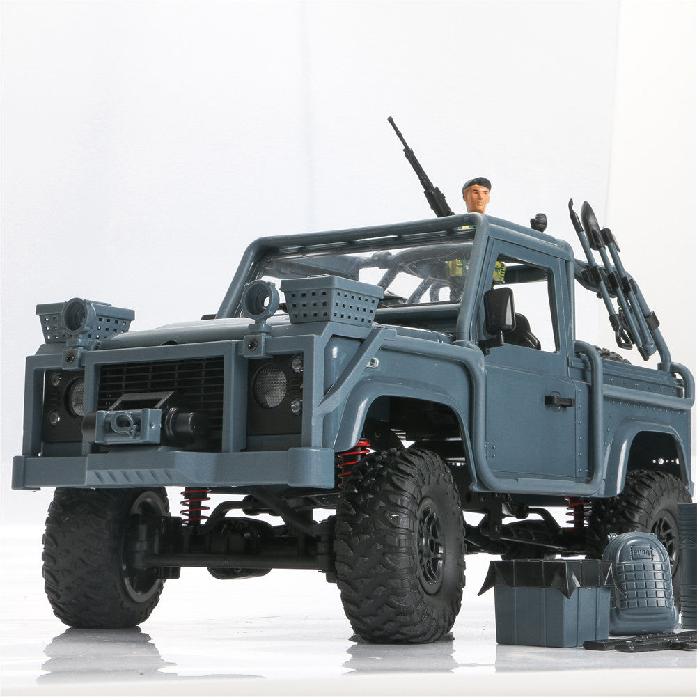 RC Car High Speed Off-Road Cavalry Jeep Crawler Remote Control Vehicle Off Road All Terrain 1:12 2.4G 4WD Electric RC Buggy with LED Light for On-Road and Off-Road Car RTR Toy blue_Vehicle