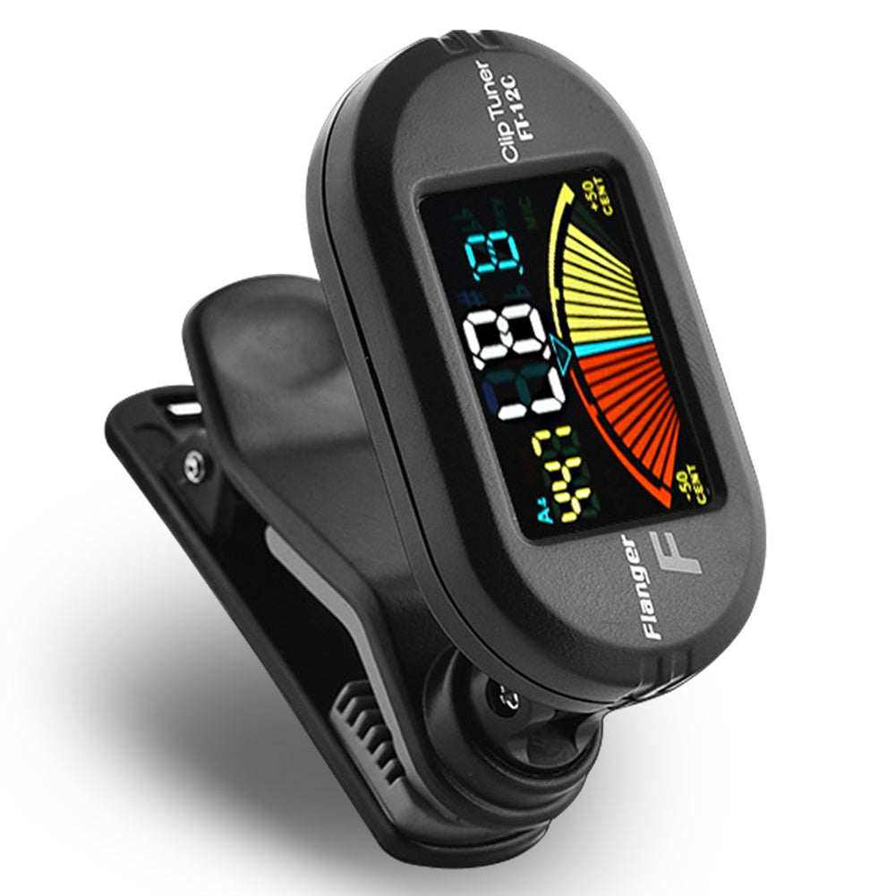Flanger FT-12C Guitar Tuner Colorful Screen Chromatic Tuner with Clip Mount Display Tuner for Guitar Bass Ukulele Violin FT-12C