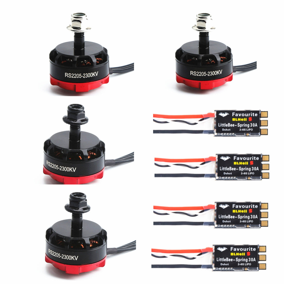 RS2205 2205 2300KV CW / CCW Brushless Motor FVT LittleBee SPRING 30A BLHeli_S for FPV Martian QAV210 Chameleon black
