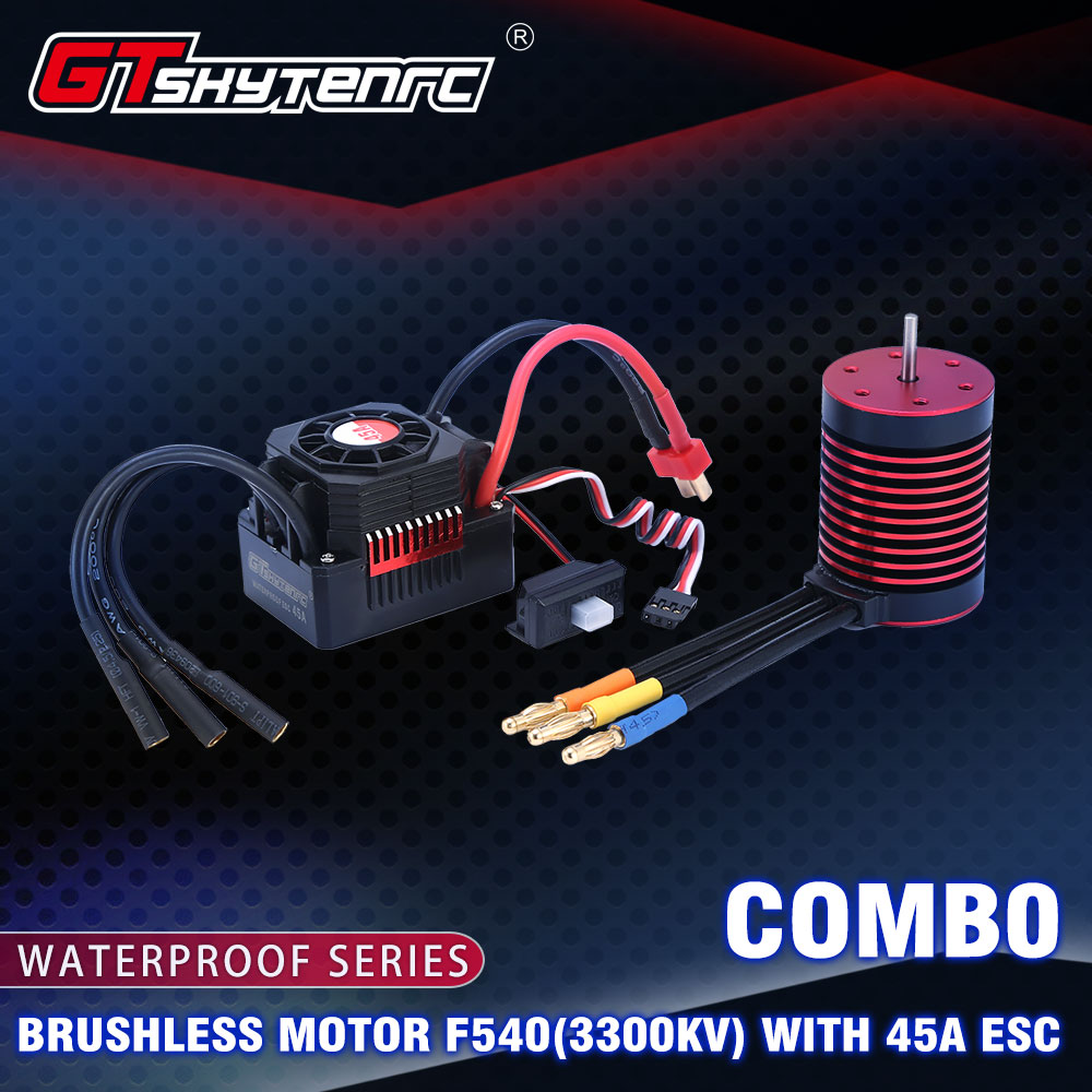 GTSKYTENRC Waterproof Combo 3650 3600KV 5200KV Brushless Motor w//Heat Sink 60A ESC for RC 1/10 RC Car 3600KV+60A