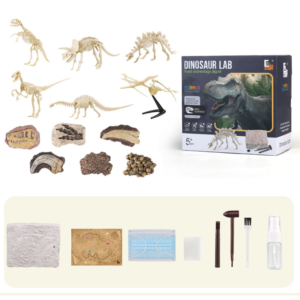 Children Digging Toys Archaeological Digging Gem Dinosaur Skeleton Fossil Diy Teaching Experiment Toys X809 dinosaur skeleton fossil