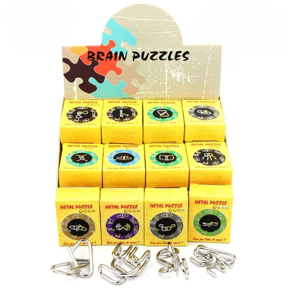 32pcs Brain Teaser Puzzles Puzzle Unlock Mind Teasing Intelligence Development Toys Kids Desk Trinkets 32 piece set