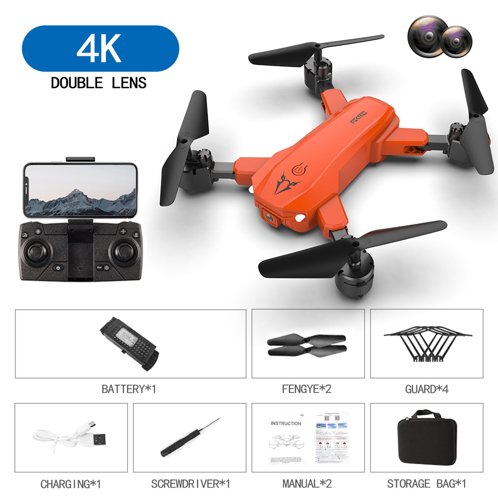 S80 2.4g Drone Black Orange Drone Toy Orange 4K dual camera switch