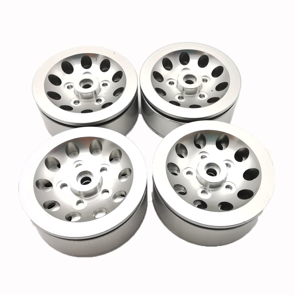 4pcs Mn Model Metal Clamping Pressure Tire Beadlock Wheel Rim & Rubber Tires Set For Wpl 1/16 Mn45 D90 91 96 99 99s 99a 1/12 Rc Car Model Silver_4PCS