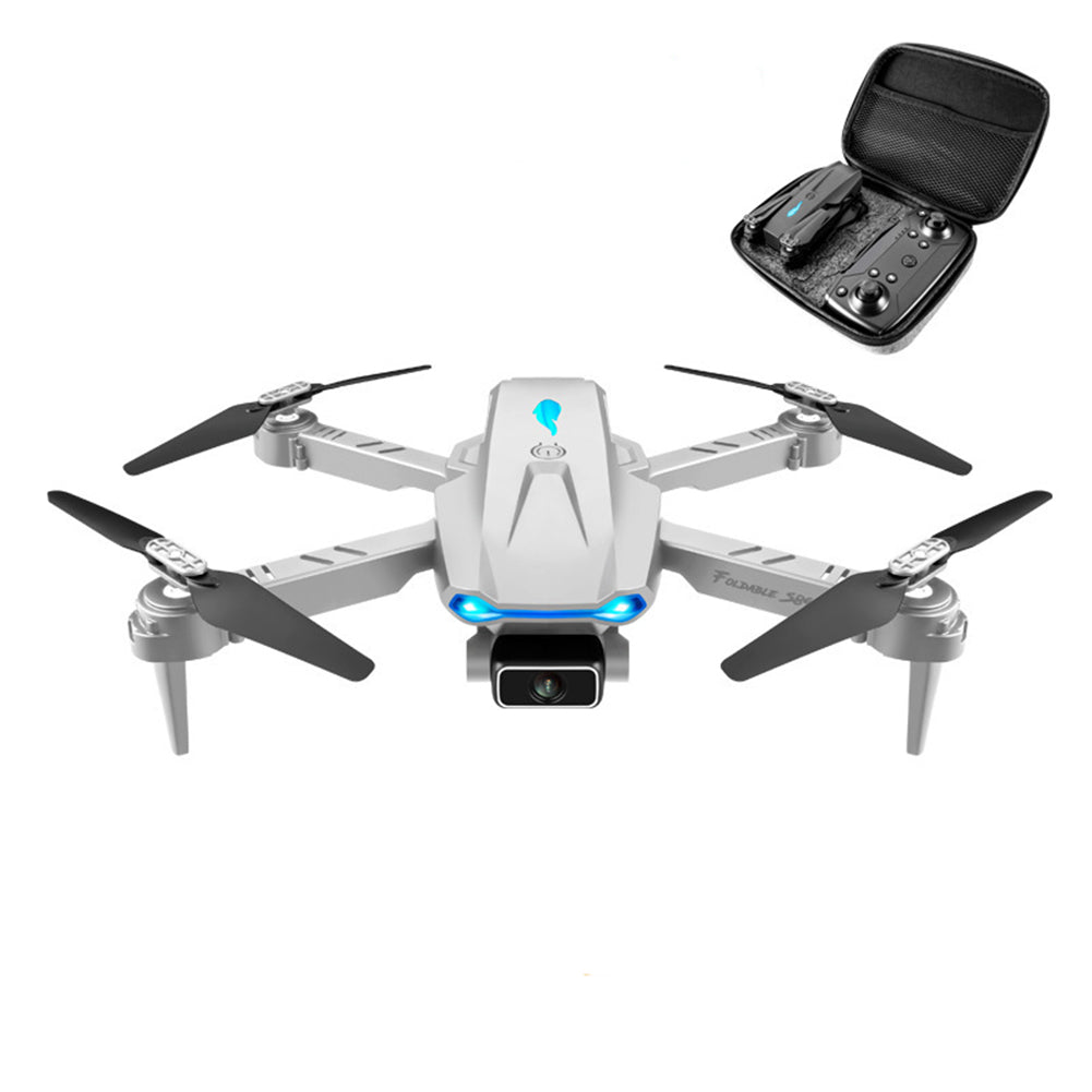 S89 Uav Hd 4k Aerial Photography Remote Control Quadcopter Dual Wifi Headless Mode Led Lights Folding Aircraft Model Toy For Boy Grey dual camera