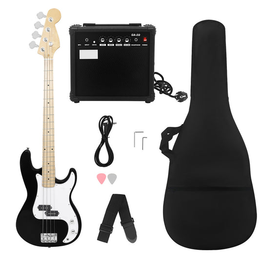 Electric Guitar Professional 4 String Exquisite Stylish Bass Guitar Music Equipment With Power Line Bag Wrench Tool