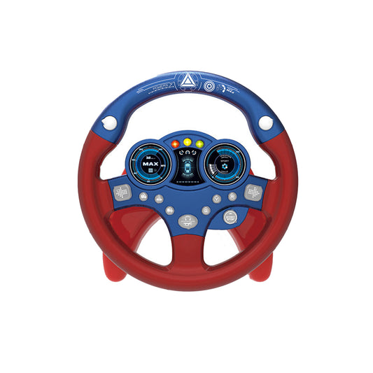 Co-pilot Steering Wheel Toys With Base Children Simulation Driving Early Educational Toys Gifts For Boys Girls blue steering wheel