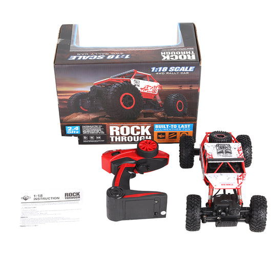 4WD RC Car Electric Off-Road Vehicles RTR Model 4.8V 700mAh Double Motors Four-wheel Drive EU Plug HB-P1801 1/18 2.4G red