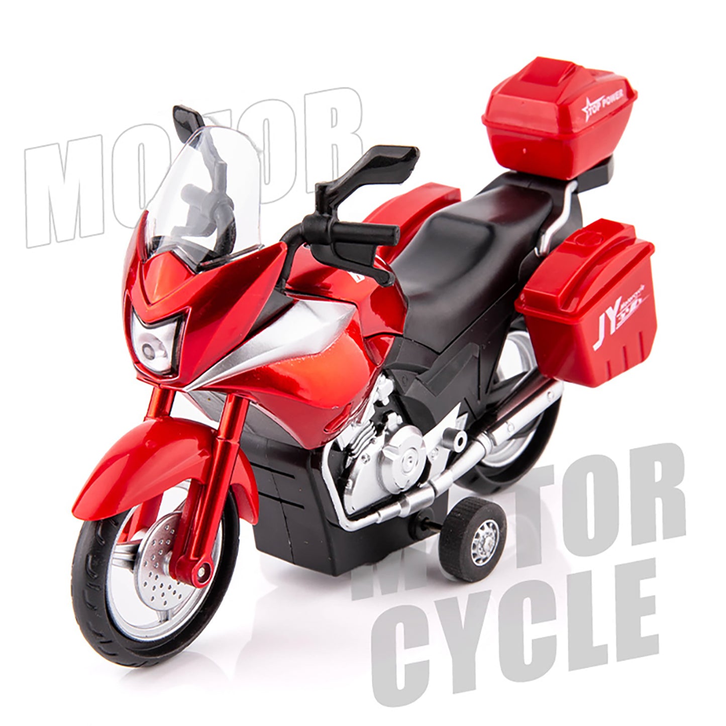 1:14 Alloy Motorcycle Model Simulation Pull-back Diecast Motorcycle With Figure Doll