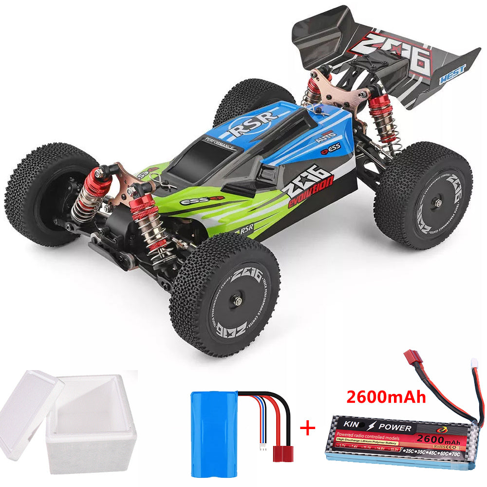 Wltoys 144001 1/14 2.4G 4WD High Speed Racing RC Car Vehicle Models 60km/h 7.4V 2600mAh Battery green