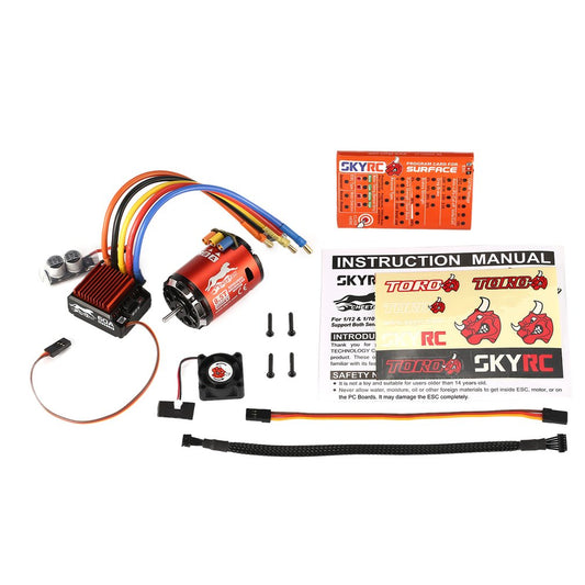 SKYRC 4000KV 8.5T 2P Sensored Brushless Motor CS60 60A Sensored ESC LED Program Card Combo Set for 1/10 1/12 RC Buggy Car 8.5T 4000KV