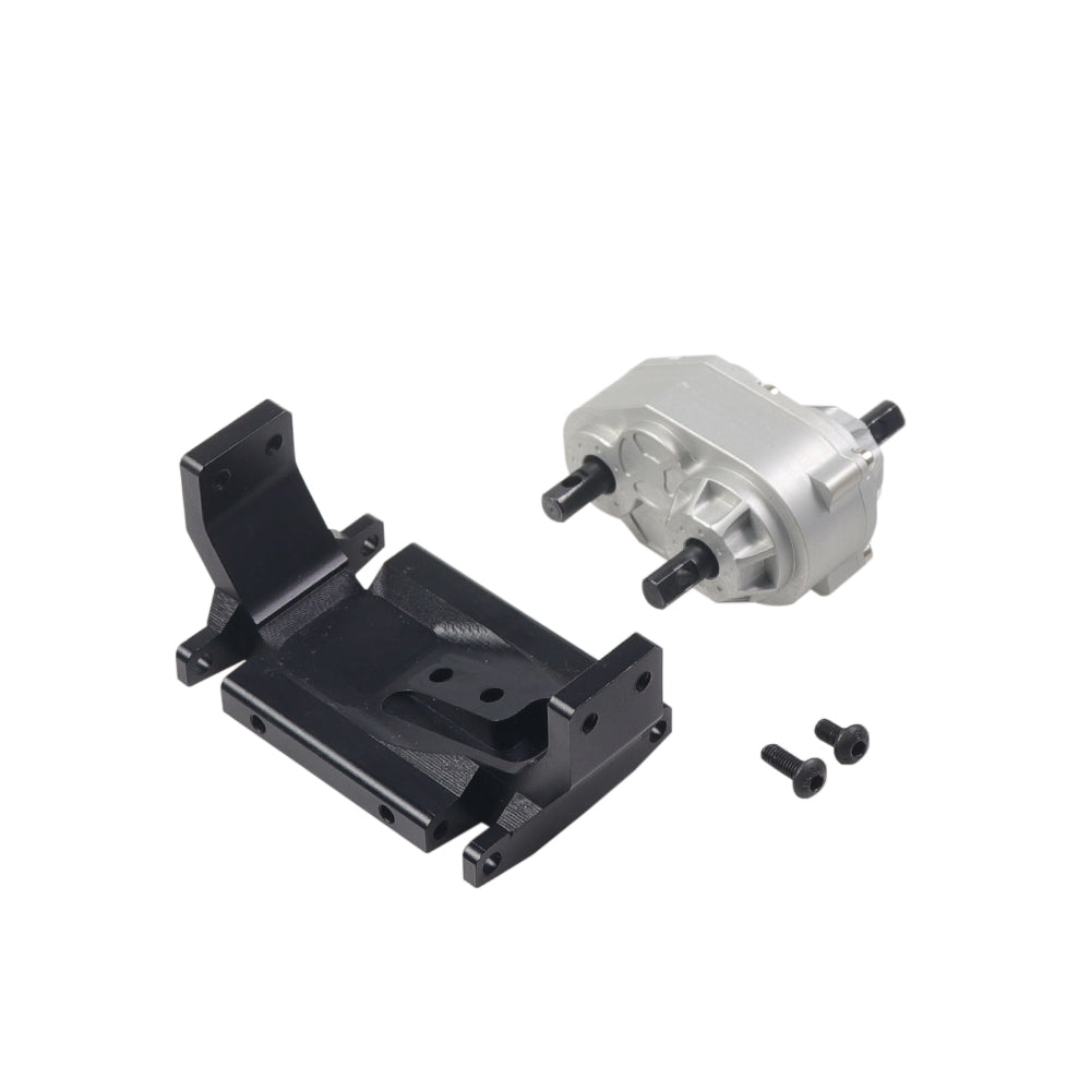 Metal Gearbox Transfer Case With Mount for SCX10 / D90 1/10 RC Crawler Car RC Metal Transfer Case Titanium