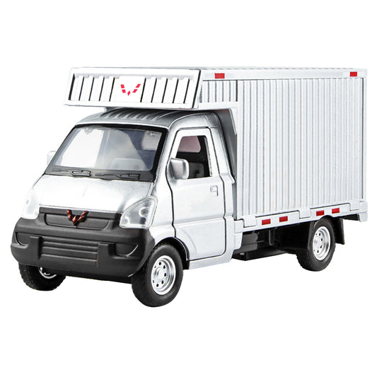 1:32 Scale Simulation Car Model For Wuling Rongguang Alloy Pull Back Car With Sound Light For Children Gifts Decoration silver
