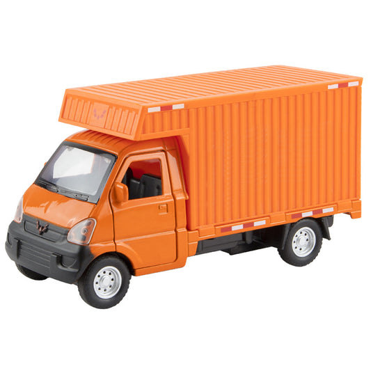 1:32 Scale Simulation Car Model For Wuling Rongguang Alloy Pull Back Car With Sound Light For Children Gifts Decoration orange
