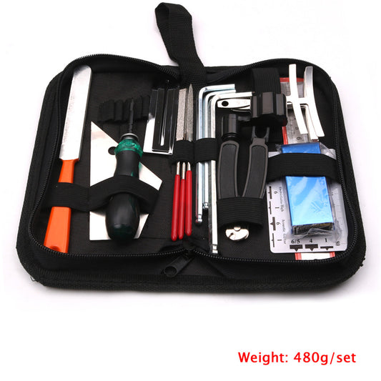 24pcs Guitar Tool Kit For Guitarra Ukulele Bass Mandolin Banjo Repair and Maintenance Set with Convenient Carrying Bag 24-piece set