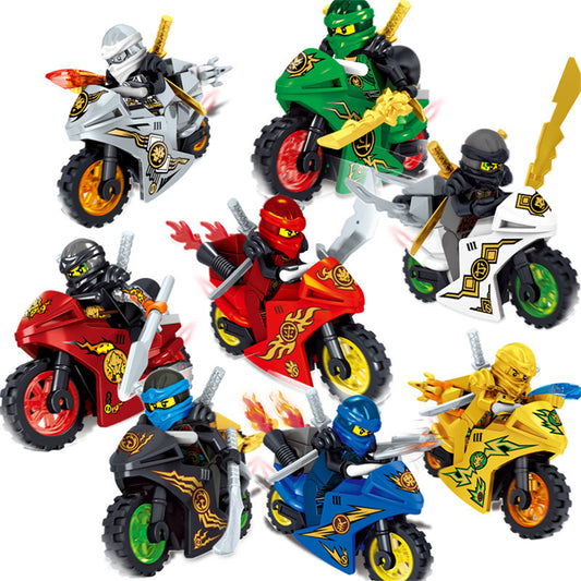 8pcs 31050 Ninjago Mini Figure Building Block Toys Anime Characters Motorcycle Assembling Block Birthday Gifts 31050